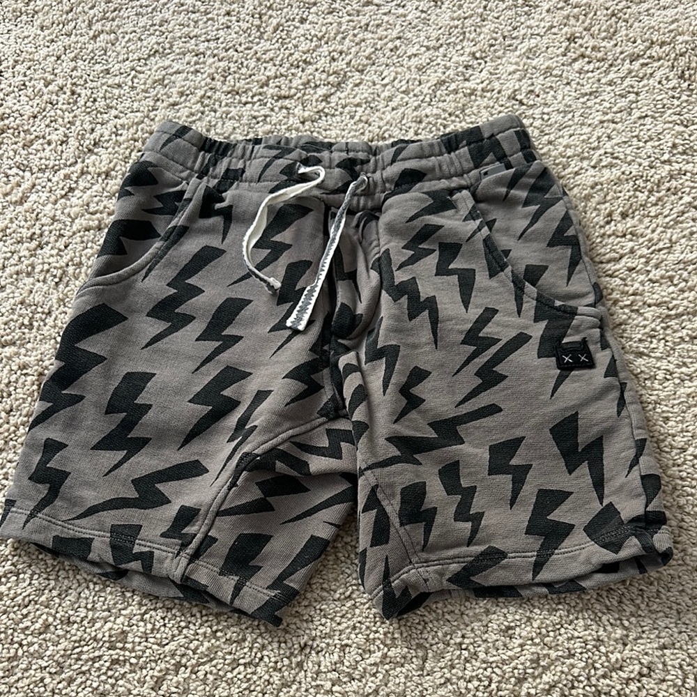 Munster Gray and Black Lightning Bolt Shorts